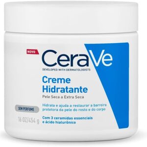 CeraVe Creme Hidratante Corporal, para Pele Seca a Extra Seca, com 3 Ceramidas Essenciais e Ácido Hialurônico, Hidratação Profunda e Duradoura, Tecnologia MVE, Sem Perfume, 453g CeraVe Creme Hidratante Corporal, para Pele Seca a Extra Seca, com 3 Ceramidas Essenciais e Ácido Hialurônico, Hidratação Profunda e Duradoura, Tecnologia MVE, Sem Perfume, 453g