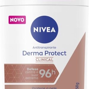NIVEA Desodorante Antitranspirante Stick Derma Protect Clinical 58g, Defesa Intensa 96h, Controle de Suor Extremo, Toque Suave, Protege a Pele NIVEA Desodorante Antitranspirante Stick Derma Protect Clinical 58g, Defesa Intensa 96h, Controle de Suor Extremo, Toque Suave, Protege a Pele