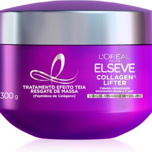 Elseve Collagen Lifter Máscara de Tratamento Condicionante Efeito Teia Para Resgate de Massa com Peptídeos de Colágeno Reconstrói a Fibra e Dá Volume por 72h 300g