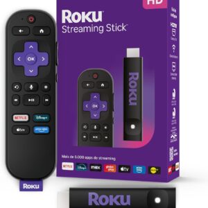 Roku Streaming Stick HD 2025 | Dispositivo de streaming para TV HD/FHD com controle remoto por comando de voz compatível com Alexa, Siri e Google Roku Streaming Stick HD 2025 | Dispositivo de streaming para TV HD/FHD com controle remoto por comando de voz compatível com Alexa, Siri e Google